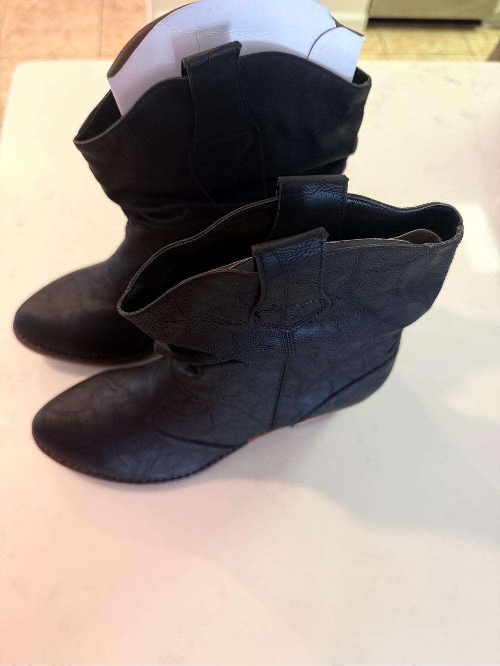 Charles Albert Black Western-Style Ankle Booties
